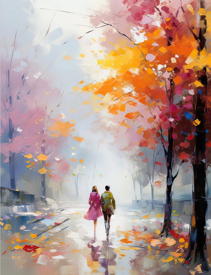 Autumn Romance,Heartwarming Moments That'll Make You Believe in Love Again - Customized handmade oil paintings Autumn Romance,Heartwarming Moments That'll Make You Believe in Love Again - Customized handmade oil paintings